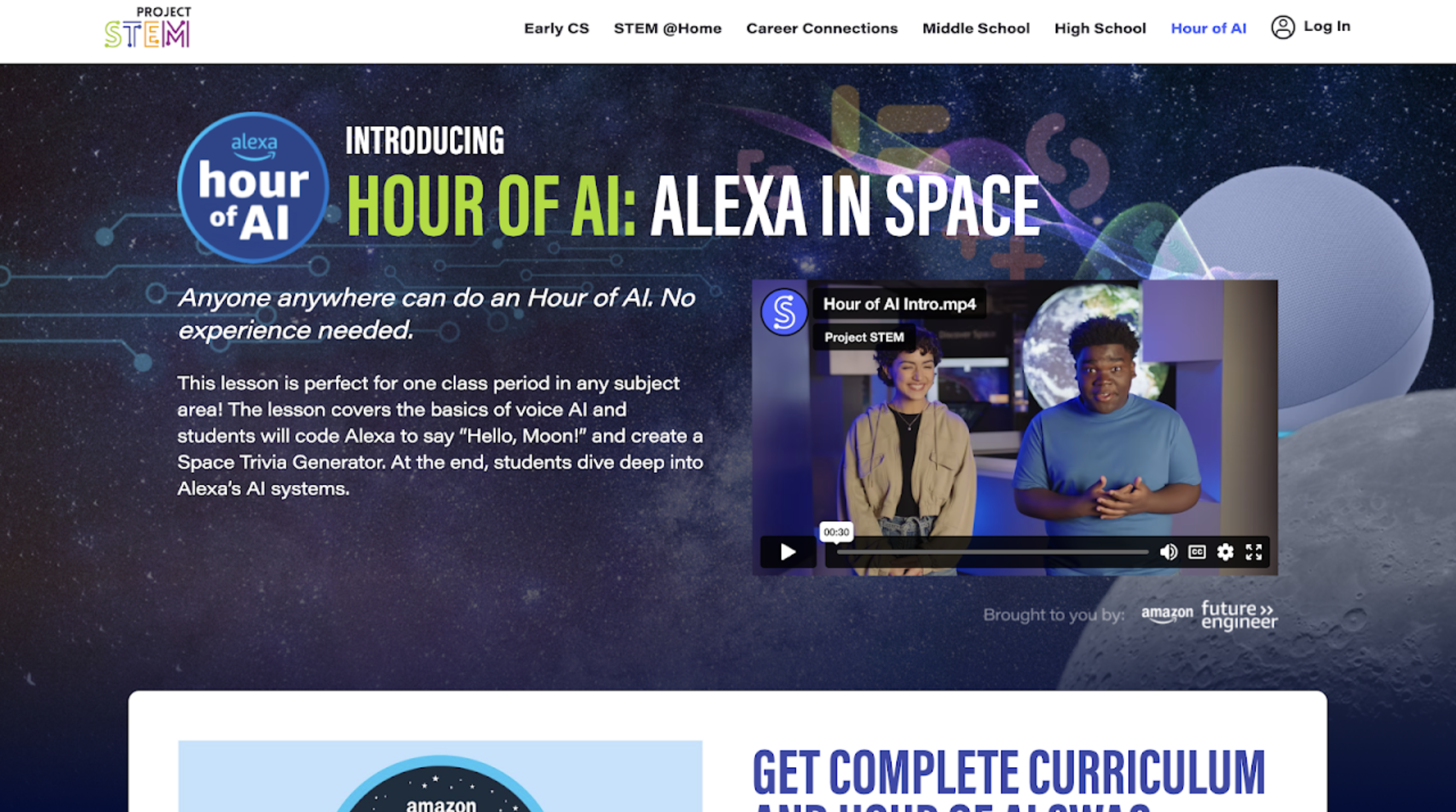An Image of the Hour of Code website
